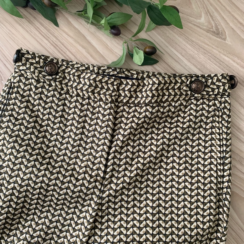 Zara Basic Geometric Print Cigarette Pant sz Xs